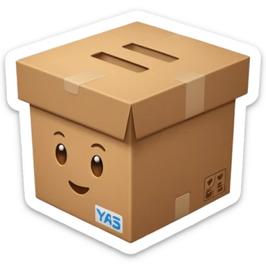 Can u make me an emoji of an box saying YAPPINGBOXRANTSS sticker