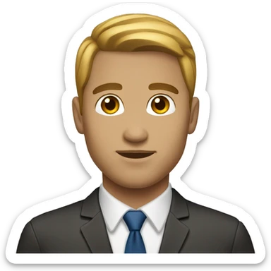 manager male light skin brown hair 30 yo sticker