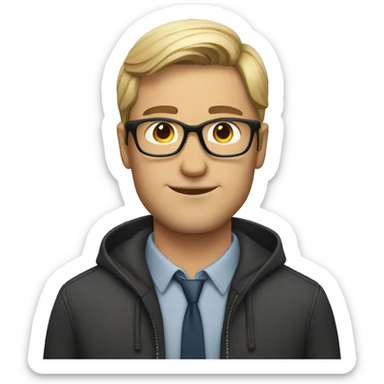Handsome white man with glasses sticker
