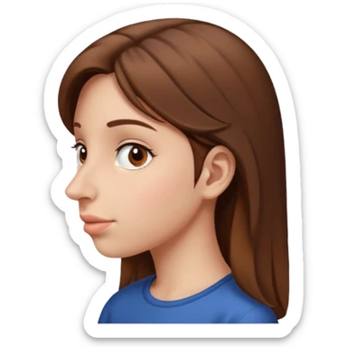 Girl with big Nose, side view sticker