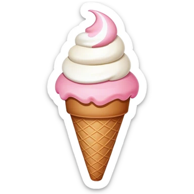 Pink, white, and brown ice cream cone sticker