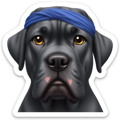 A Kung fu Cane Corso in a head band. sticker