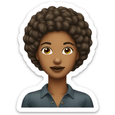mujer afroamericana de pelo liso sticker