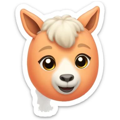 Cute peach Alpaka sticker