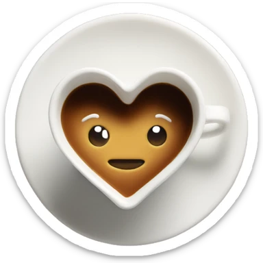 Espresso cup heart foam sticker