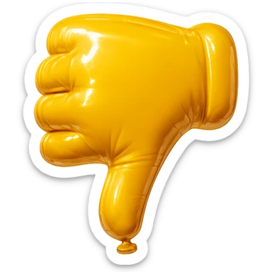 3D thumbs down, balloon style, shiny, no text sticker