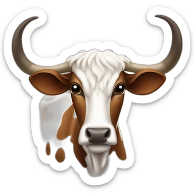 SPECKLED LONGHORN COW LONG LONG LONG HORNS sticker