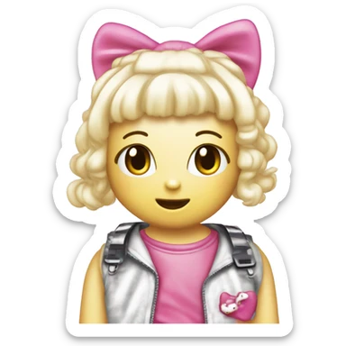 Hello kitty in a 2000s y2k style sticker
