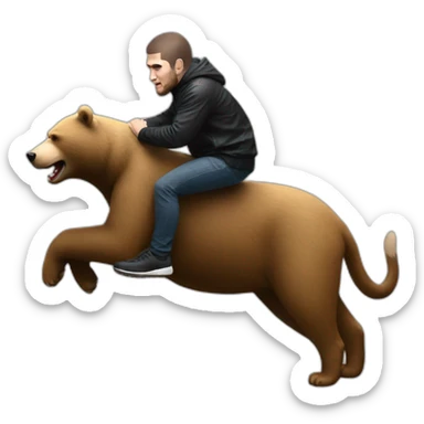 khabib nurmagomedov riding a bear sticker