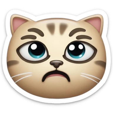 crying cat fat sticker