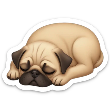 pug sleeping sticker