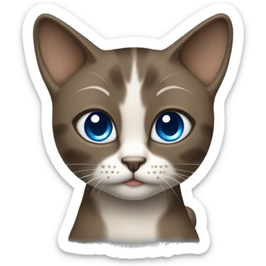 Dark Brown face - beige body and ears female thai cat with blue eyes  sticker