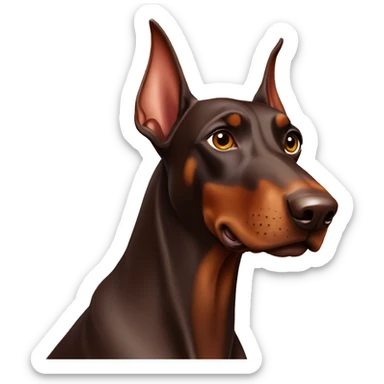 chocolate Doberman dog sticker