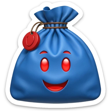 money bag blue (#00A3E0) and red (#F9423A) sticker