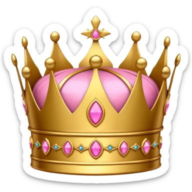 golden crown with pink detail, luxurious  sticker