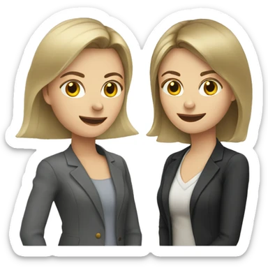 Three Caucasian female coworkers  sticker