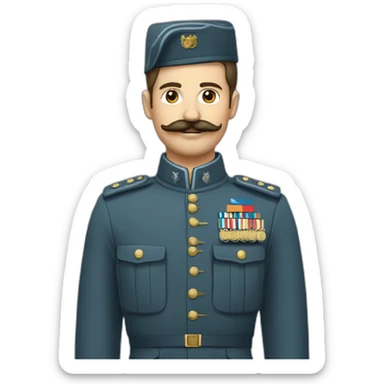 Un homme en costume militaire avec une petite moustache carré sticker