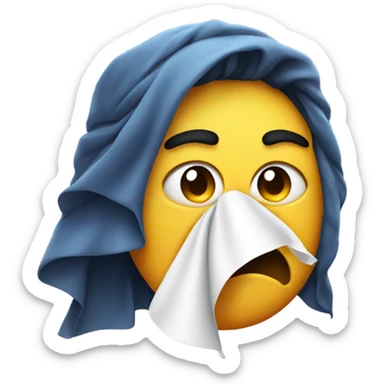 Emoji making a stank face wiping the nose sticker