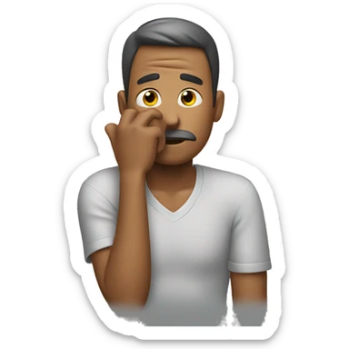 A man who scratches his head while thinking sticker