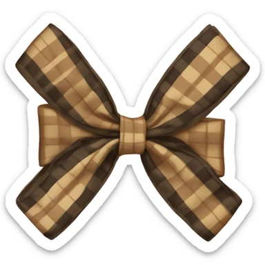 Earth toned plaid bow  sticker