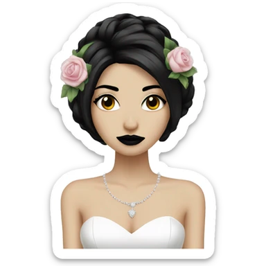 Emo punk bride with black hair sticker