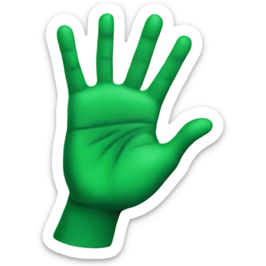 raised two hands green sticker