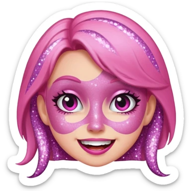 glitter pink girl naughty sticker