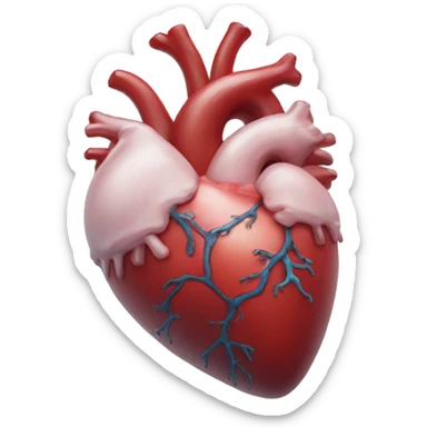 Ocean anatomical heart sticker