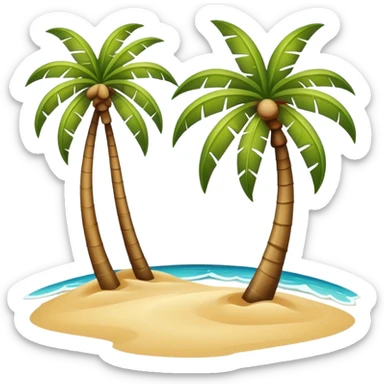 beach with palm tree sticker