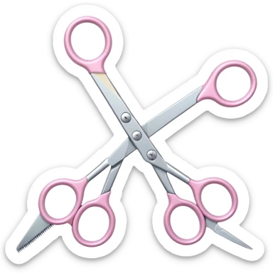 hairdressing scissors with pastel pink handles sticker