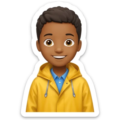 black kid with raincoat sticker