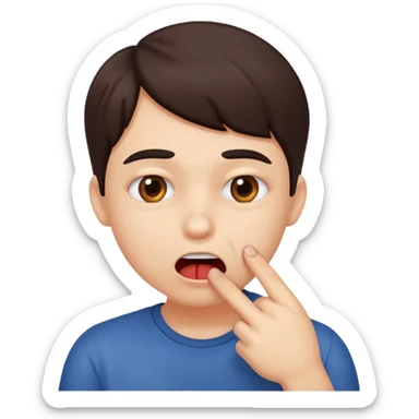 Una carita que se muerde el dedo sticker