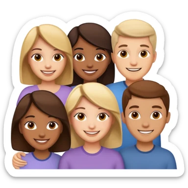 a bunch of friends emoji sticker