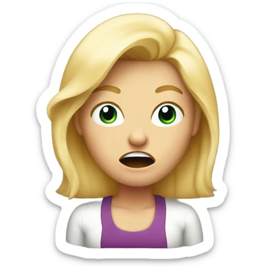 Blonde being mad  sticker