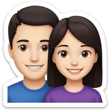 Brother ans sister, white skin, dark hair sticker