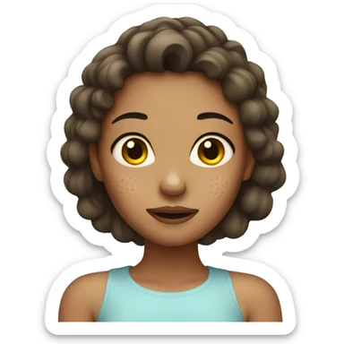 Girl with acne sticker