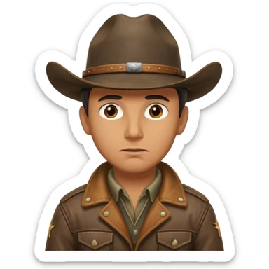a cowboy with 1000 yard, stare World War II sticker