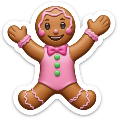 Gingerbread man in pink sticker