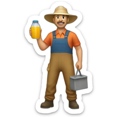 juice bottle whipping farmer sticker