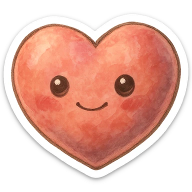 cute heart, ghibli style, no background sticker