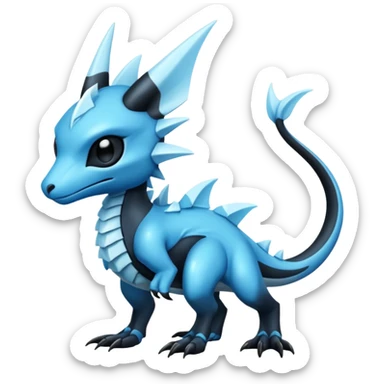 Shiny Dark Edgy  Inteleon-Amaura-Fakémon-hybrid-creature (full body)  sticker