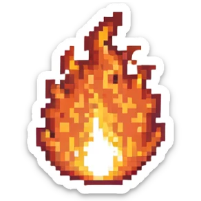 fire covering the entire screen sticker
