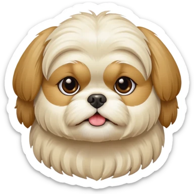 generame la imagen de un perrito raza chitzu de color cremita sticker