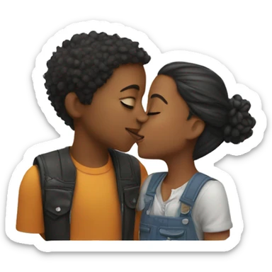 Girl and boy kiss sticker