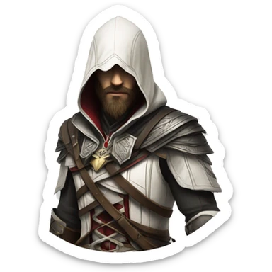 Assassin creed snapchat style with beard full body sticker