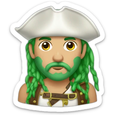 pirata , más blanco de cara, con los ojos verdes sticker