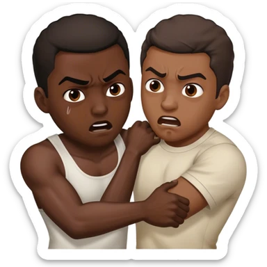 black man beating up another black man sticker