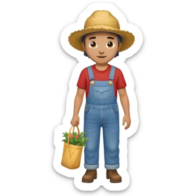 High resolution of  full body farmer sticker