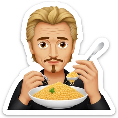 Johnny Halliday eating couscous sticker