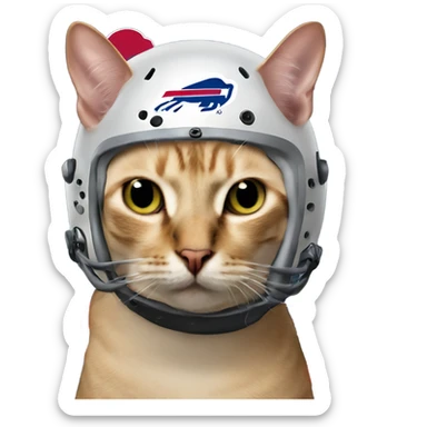 buffalo bills helmet on hairless cat sticker